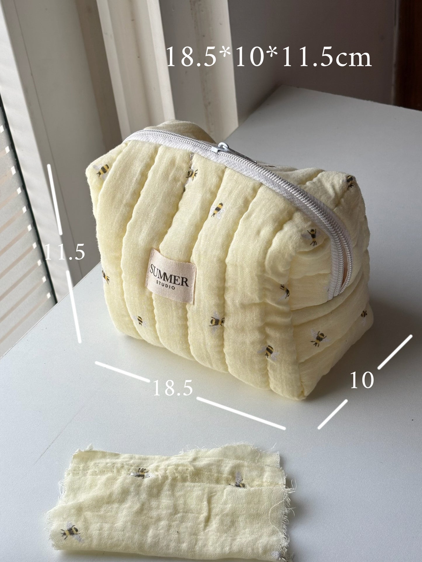 Butter Bee Quilted Pouch
