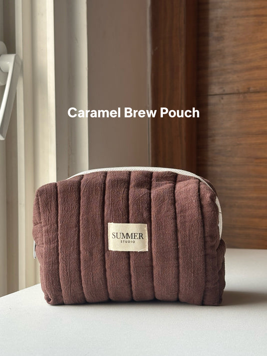Caramel Brew Quilted Pouch