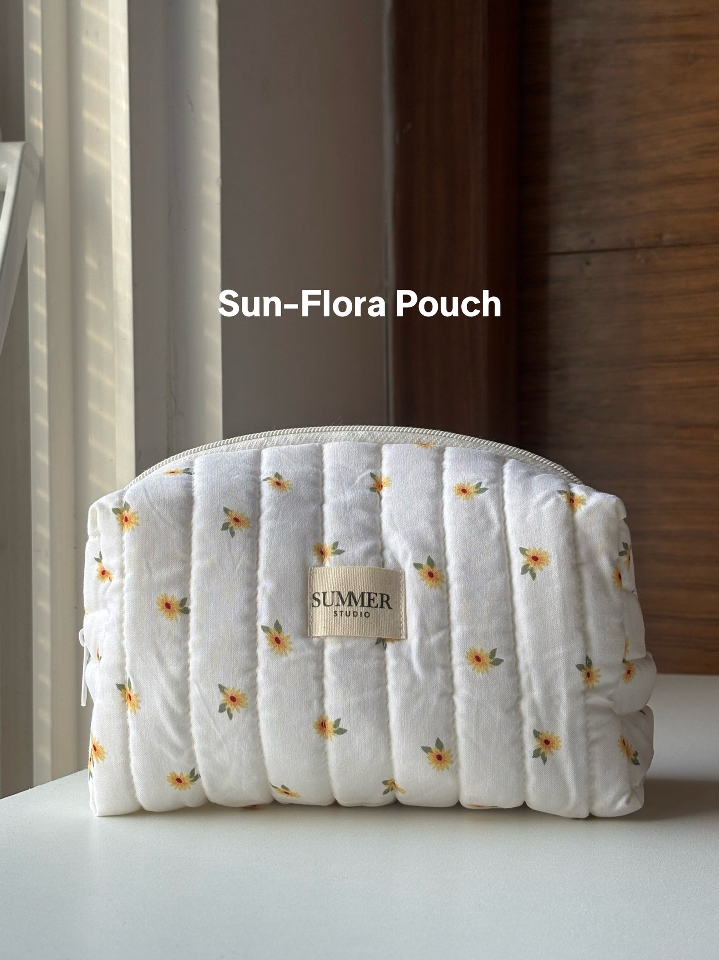 Sun-Flora Quilted Pouch