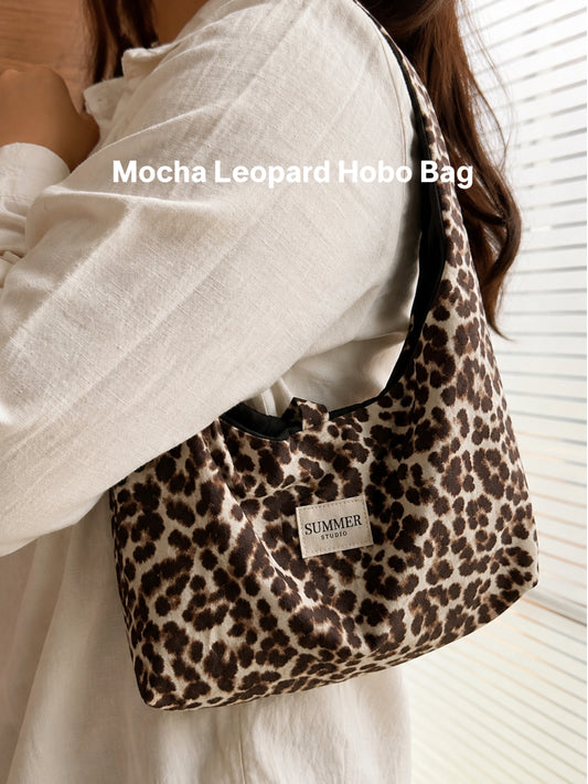 Mocha Leopard Hobo Bag